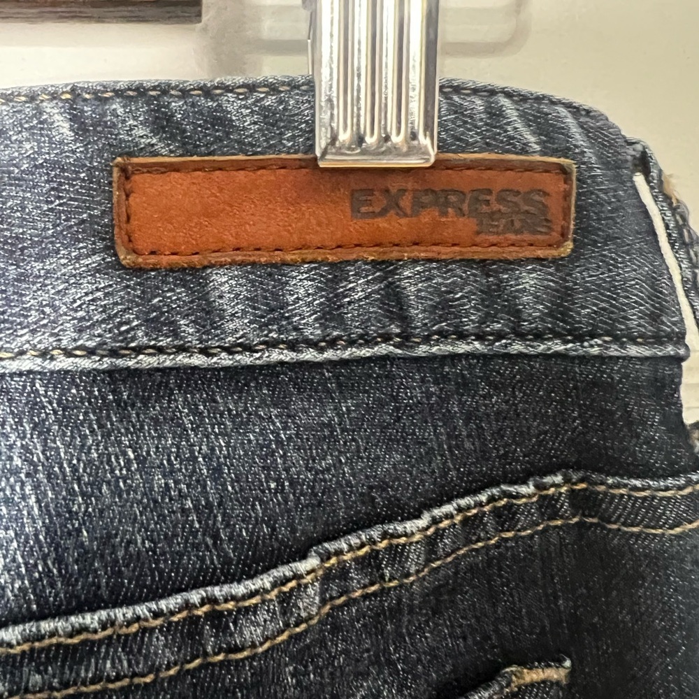 Express Dark Indigo Barely Boot Ultra Low Rise - image 2